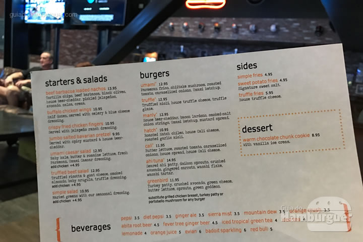 Cardápio - Umami Burger em Las Vegas