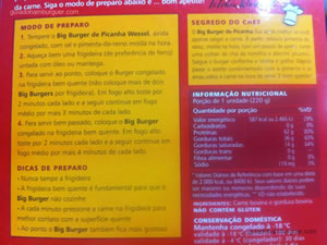 Instruções - Big Burger Picanha Wessel